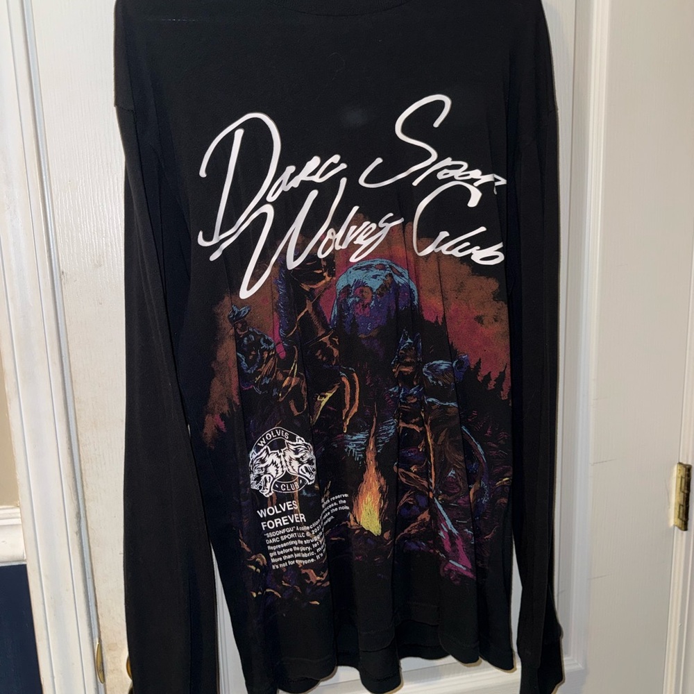 Black Graphic Long Sleeve Shirt